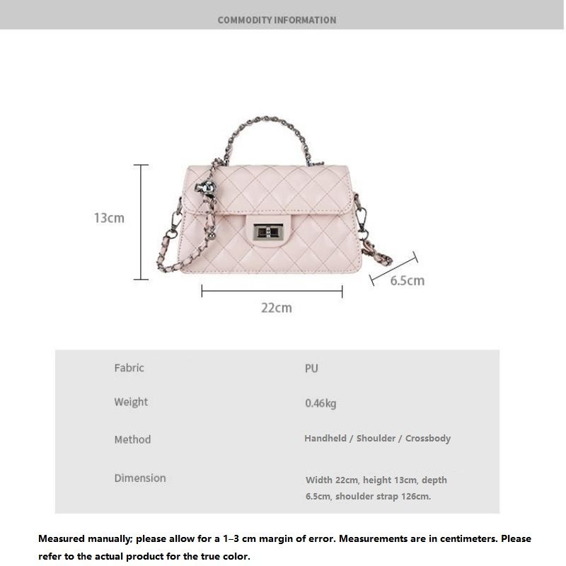 Pink Quilted Chain Shoulder Bag with Golden Star Charm - PU Leather Small view 2