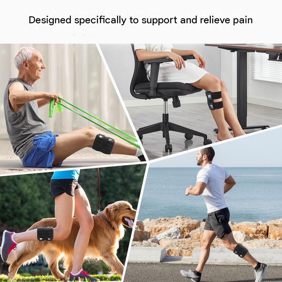 Adjustable Leg Support Brace Black（Pack of 1）- Ergonomic Leg Support with Dual view 3