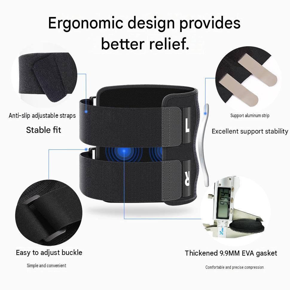 Adjustable Leg Support Brace Black（Pack of 1）- Ergonomic Leg Support with Dual view 4