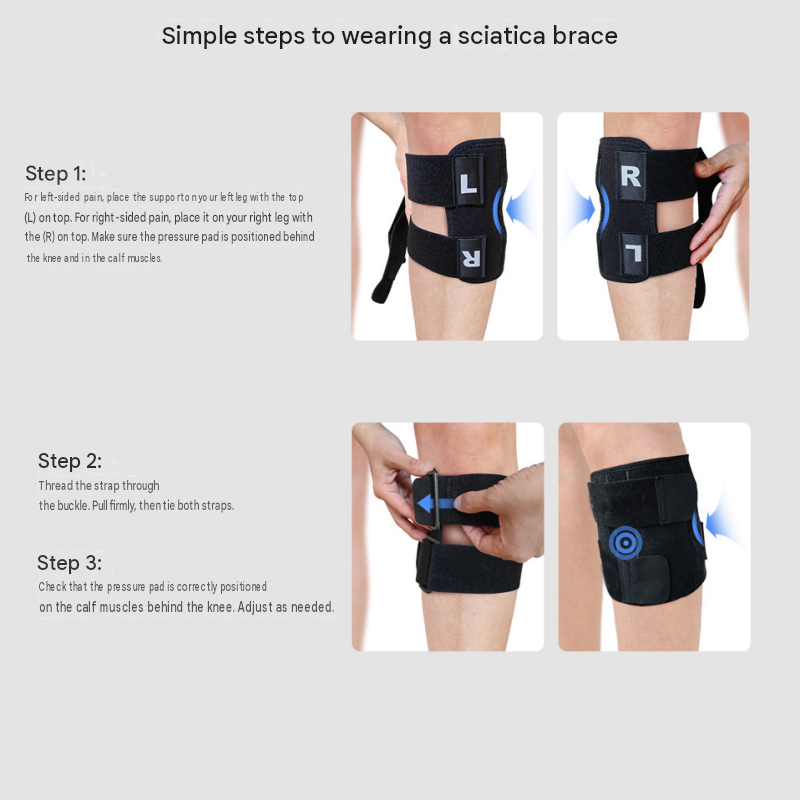 Adjustable Leg Support Brace Black（Pack of 2）- Ergonomic Leg Support with Dual view 8