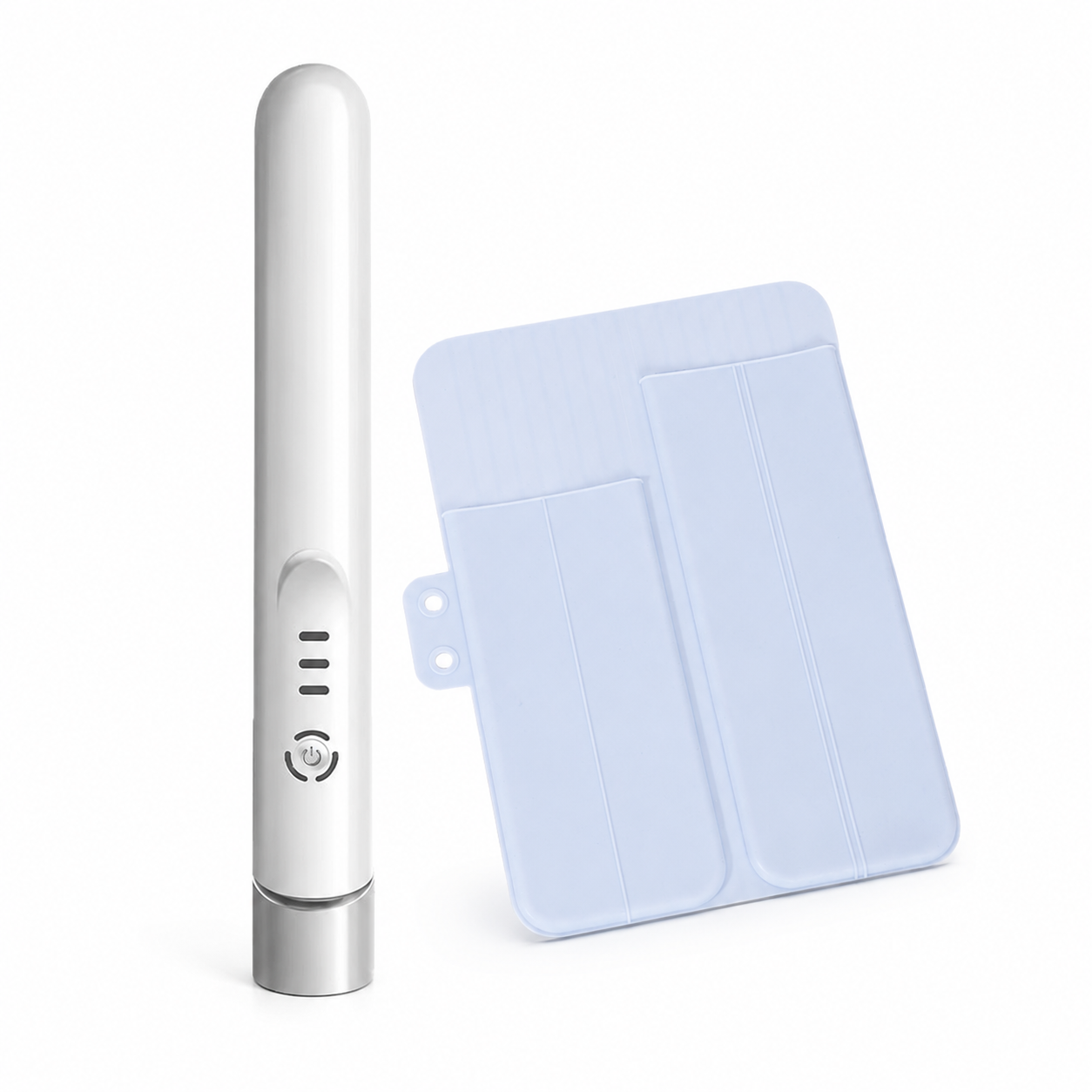 White Cordless Mini Hair Straightener and Blue Curler and Heat Resistant