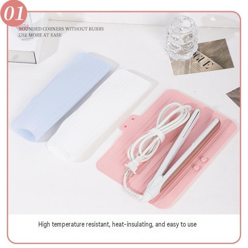 White Cordless Mini Hair Straightener and Blue Curler and Heat Resistant view 10
