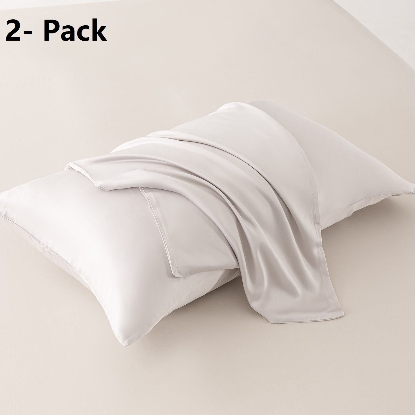2-pack Pink Bamboo Pulp Fibre Pillowcase - 48x74cm Single - Cooling Silky Touch