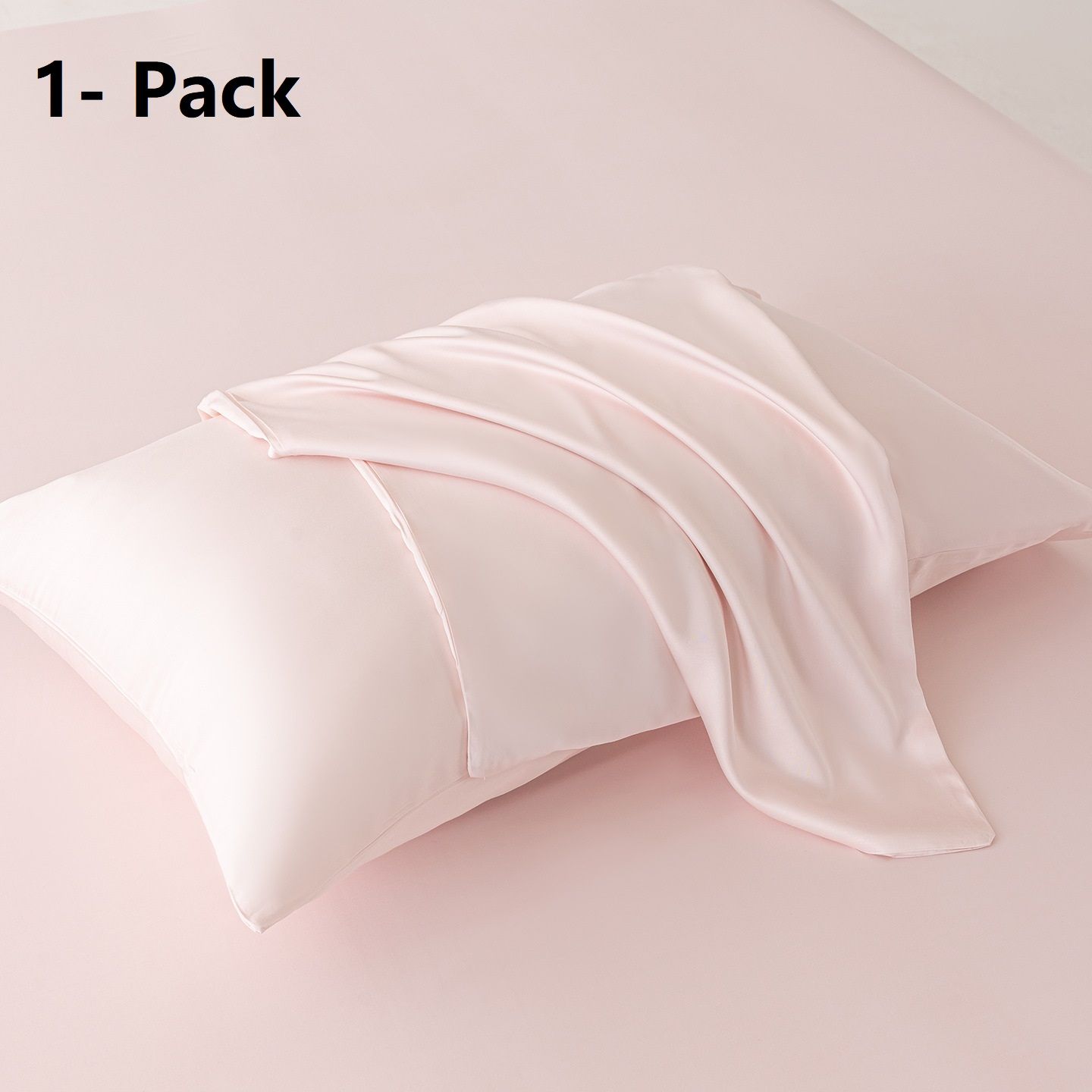 1-pack Pink Bamboo Pulp Fibre Pillowcase - 48x74cm Single - Cooling Silky Touch