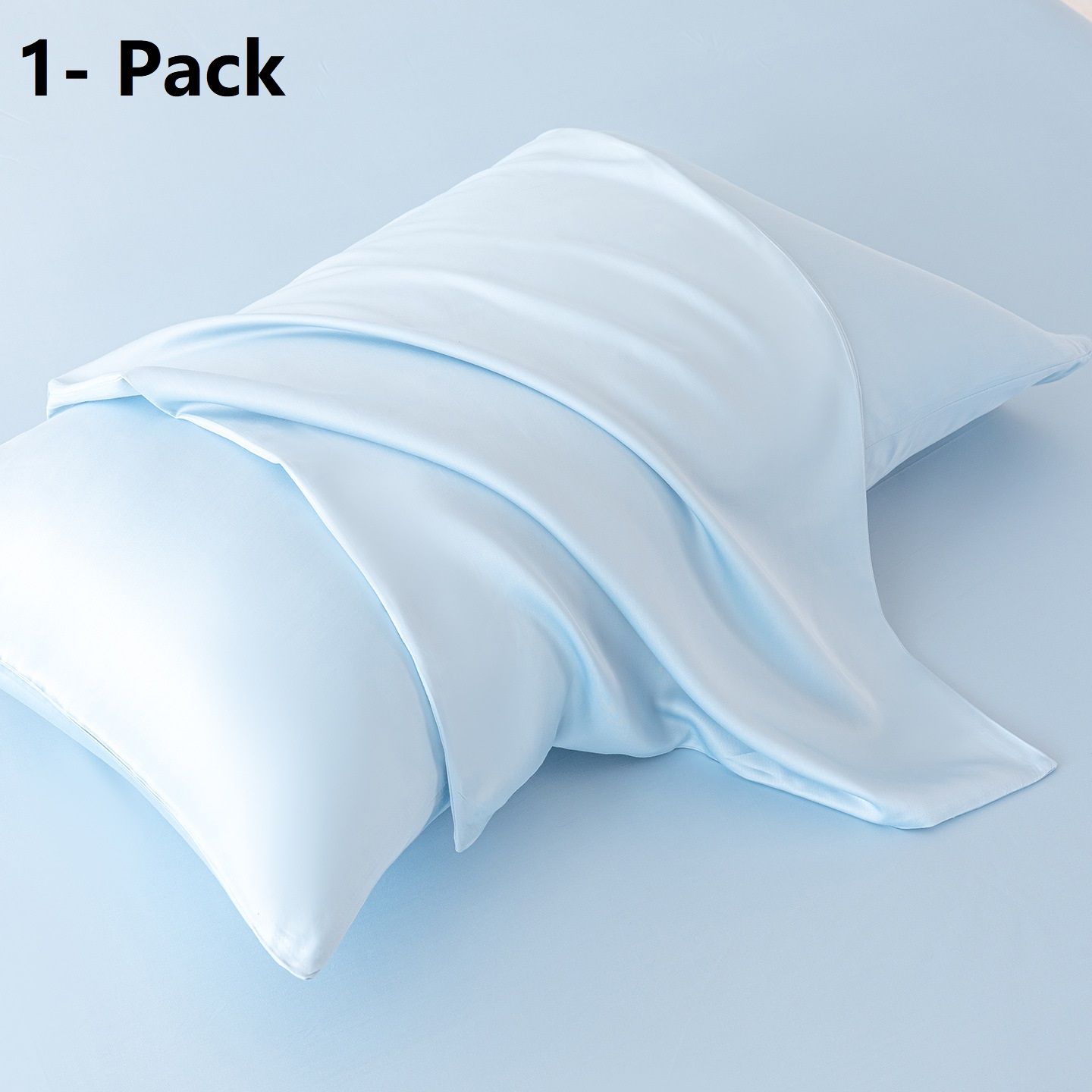 1-pack Blue Bamboo Pulp Fibre Pillowcase - 48x74cm Single - Cooling Silky Touch