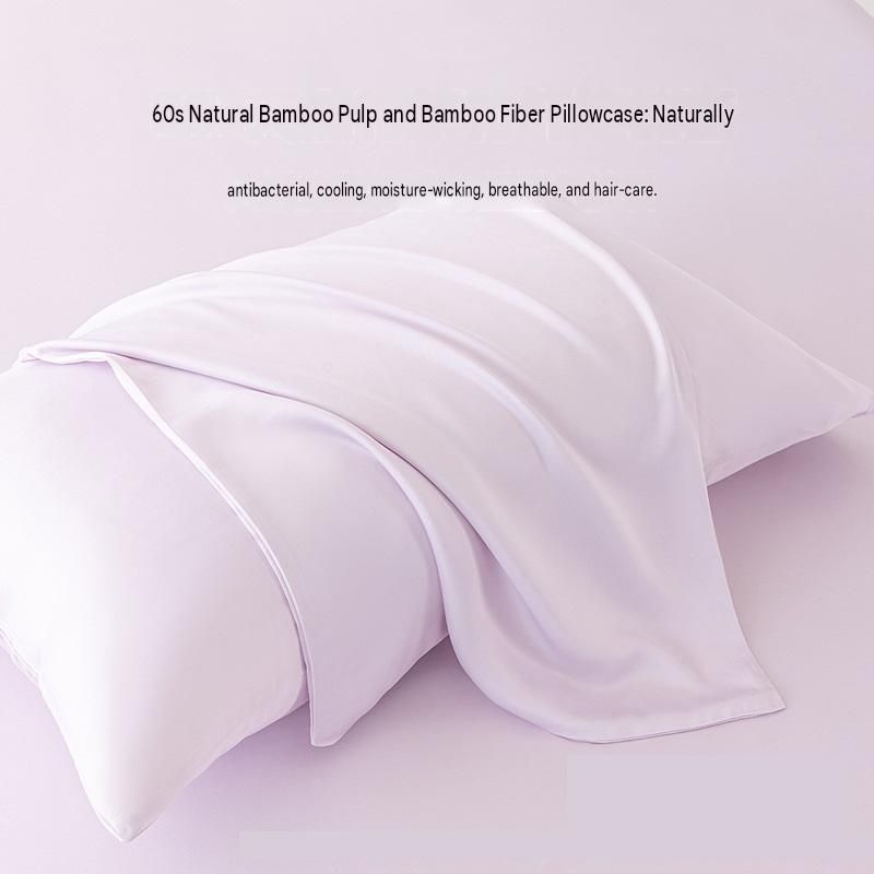 1-pack Blue Bamboo Pulp Fibre Pillowcase - 48x74cm Single - Cooling Silky Touch view 2