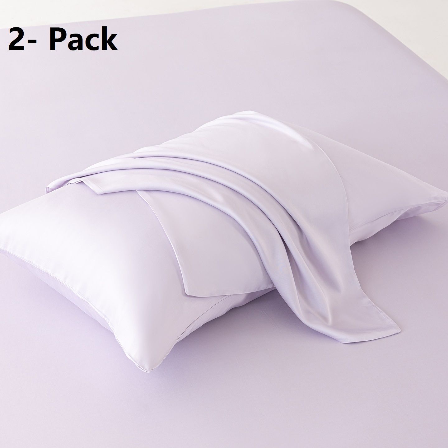 2-pack Purple Bamboo Pulp Fibre Pillowcase - 48x74cm Single - Cooling Silky Touch