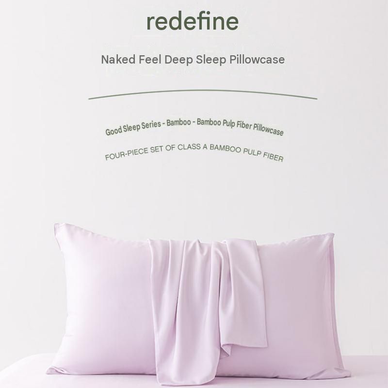 2-pack Purple Bamboo Pulp Fibre Pillowcase - 48x74cm Single - Cooling Silky Touch view 3