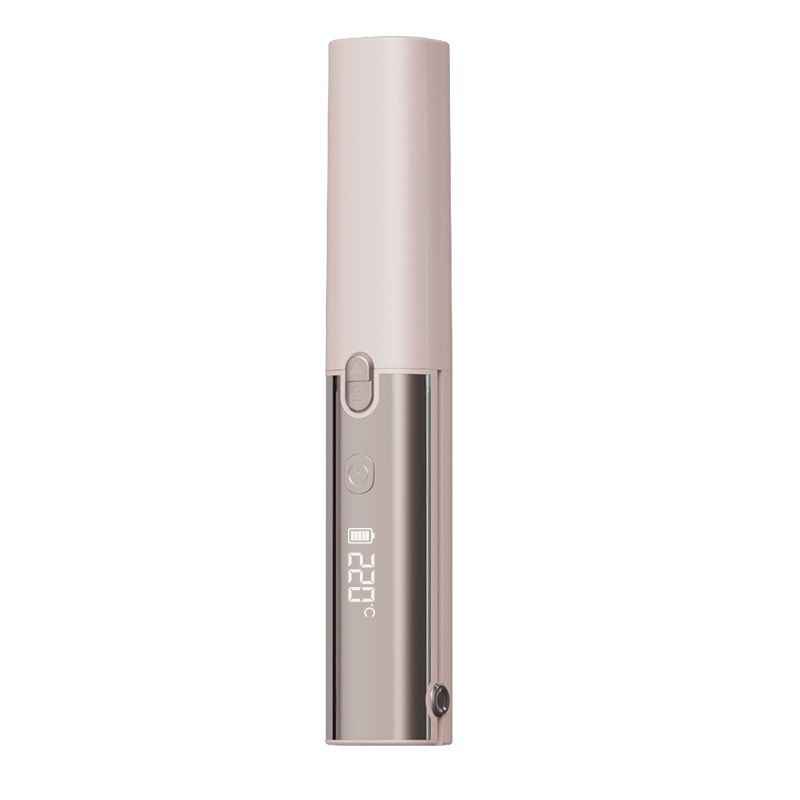 Pink Cordless 2-in-1 Hair Straightener and Curler - Rechargeable Mini Styling