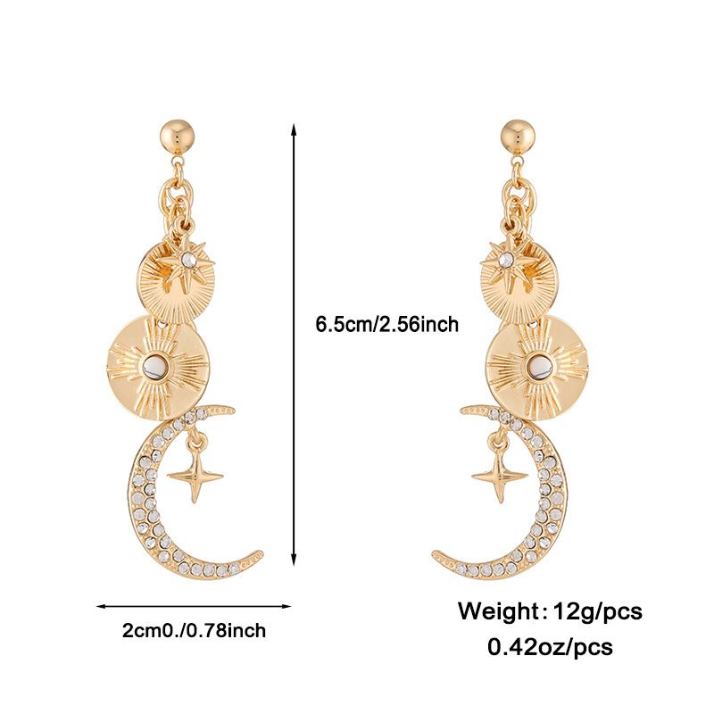 Celestial Magic Jewelry Set （Bracelet and Earrings ）- Gold Tone Iron and Zinc view 3