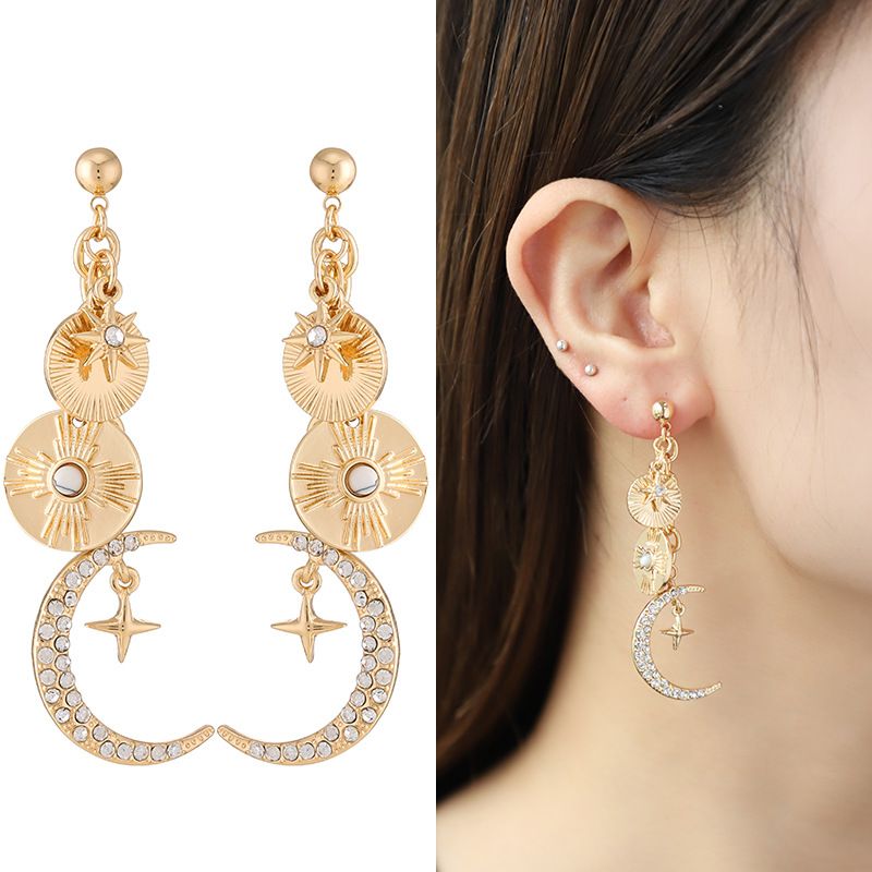 Celestial Magic Jewelry Set （Bracelet and Earrings ）- Gold Tone Iron and Zinc view 5