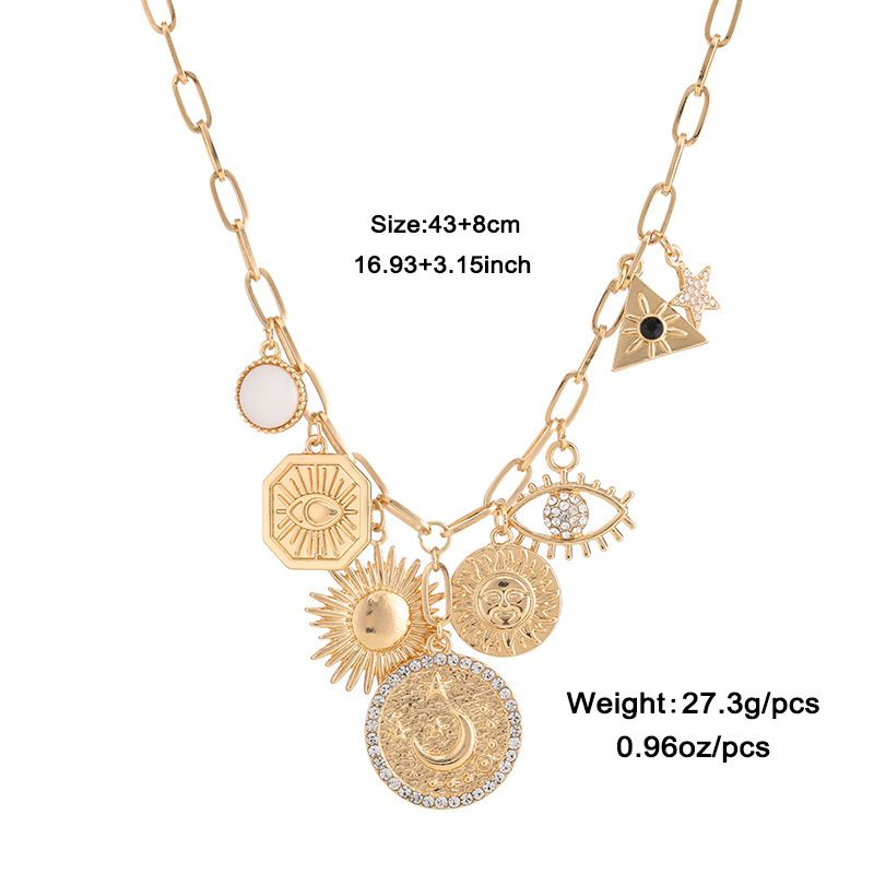 Celestial Magic Jewelry Set （Necklace and Earrings ）- Gold Tone Iron and Zinc view 3