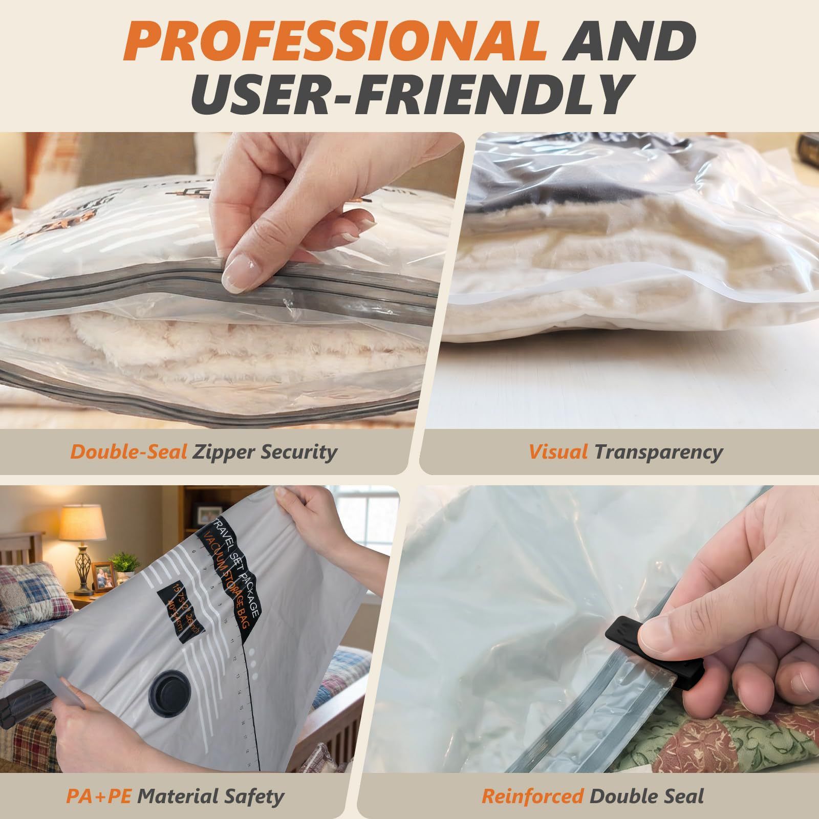 20 Piece Travel Vacuum Compression Bags with Electric Pump - Small 40x54cm*8 view 3