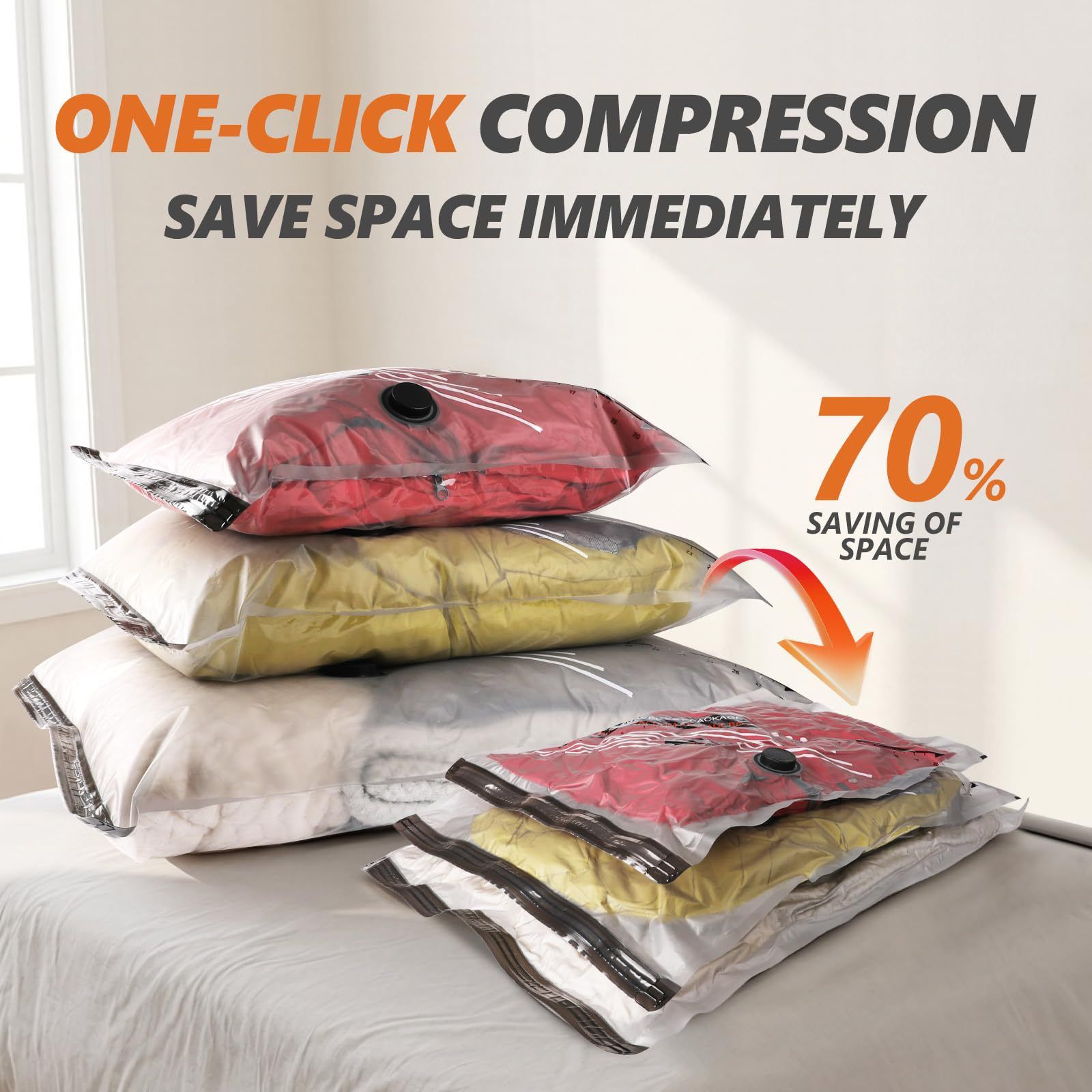 20 Piece Travel Vacuum Compression Bags with Electric Pump - Small 40x54cm*8 view 5