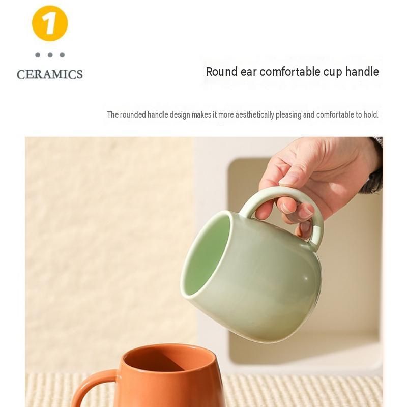 2 pack （Purple and Orange ）Macaron Ceramic Mug 480ml - Large Belly Coffee Cup view 3