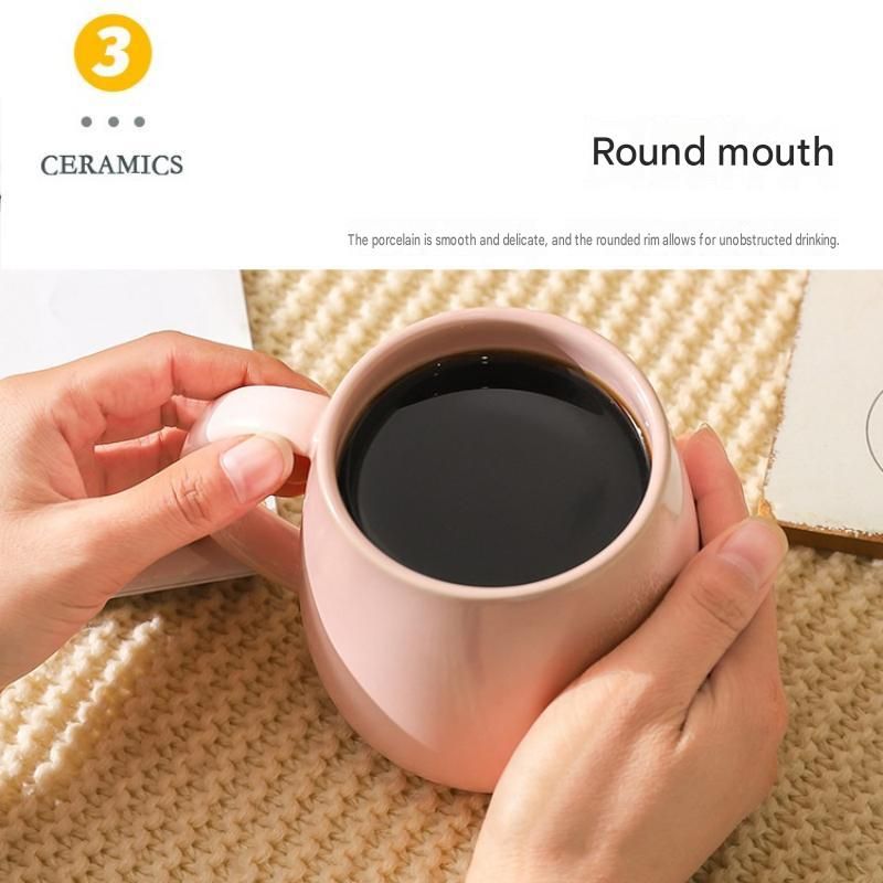 2 pack （Purple and Orange ）Macaron Ceramic Mug 480ml - Large Belly Coffee Cup view 5