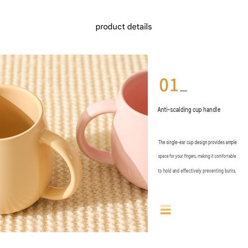 4 pack （Black and White and Yellow and Pink）Macaron Ceramic Mug 480ml - Large view 7