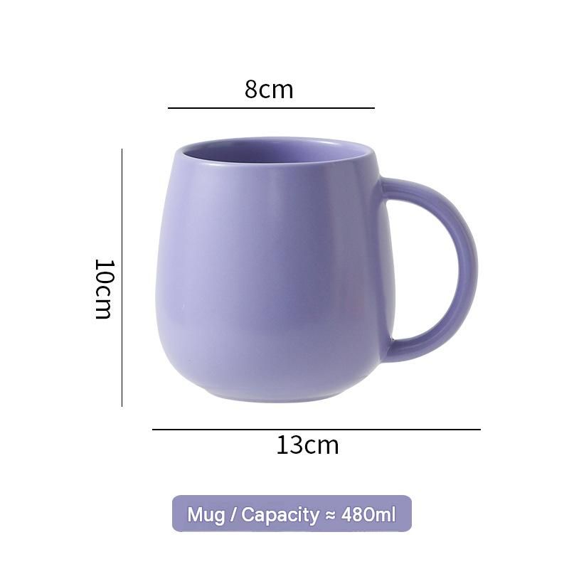 4 pack （Black and White and Yellow and Pink）Macaron Ceramic Mug 480ml - Large view 9
