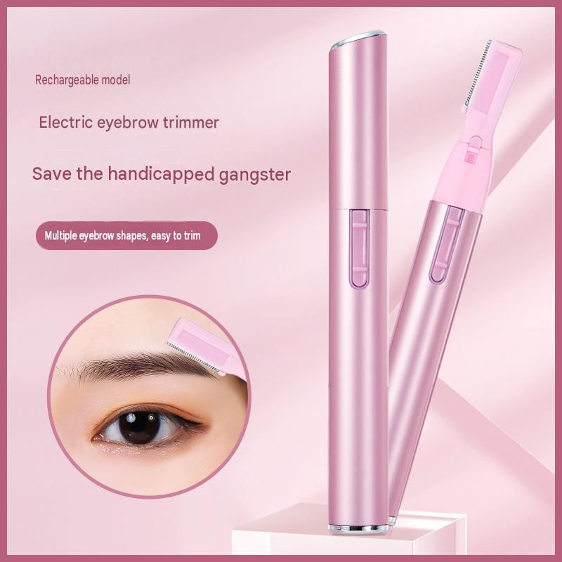 Black Rechargeable Electric Eyebrow Trimmer - USB Charging view 2