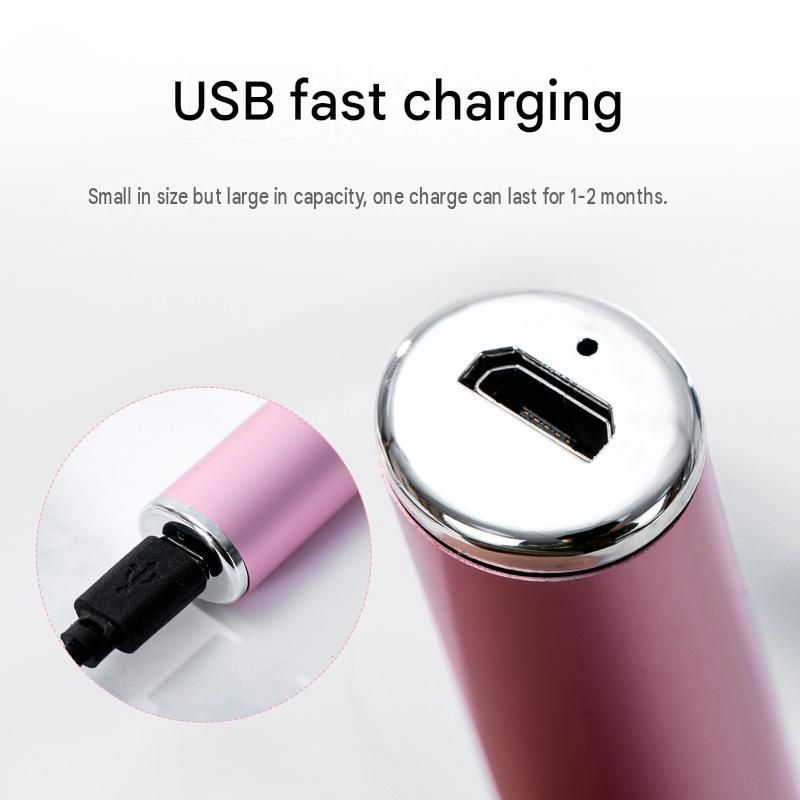 Silver Rechargeable Electric Eyebrow Trimmer - USB Charging view 3