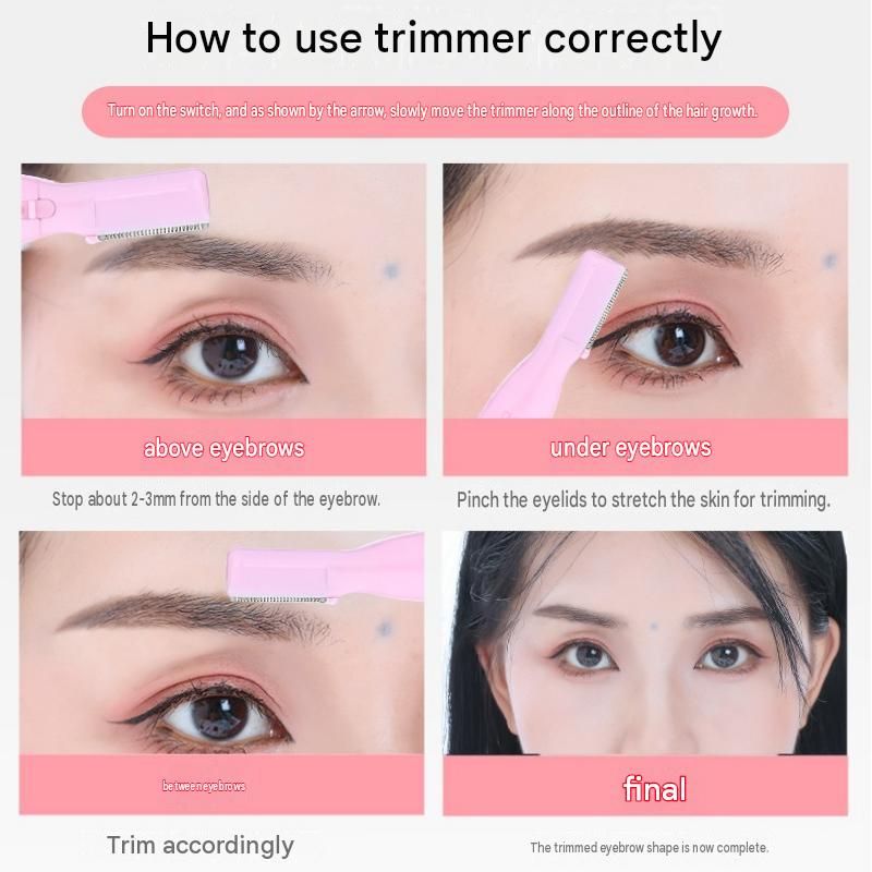 Silver Rechargeable Electric Eyebrow Trimmer - USB Charging view 10