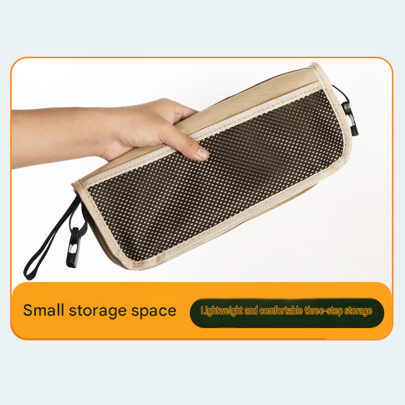 Black Portable foldable stool with a crossbody strap - High Carbon Steel Frame view 8