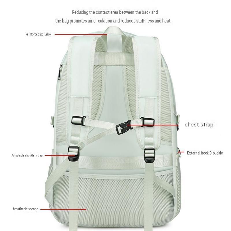 Black Large Capacity Travel Backpack - Waterproof Polyester Hiking Rucksack view 7