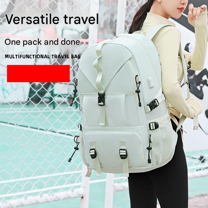 Grey Large Capacity Travel Backpack - Waterproof Polyester Hiking Rucksack view 2