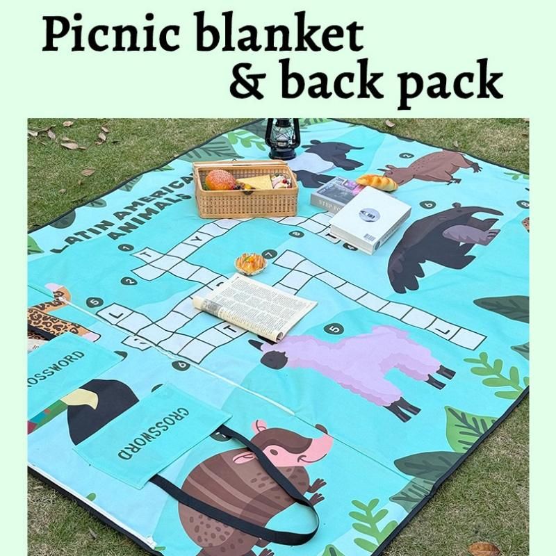 Pink 2-in-1 Oxford Picnic Blanket and Shoulder Bag（150*200cm） - Foldable view 2