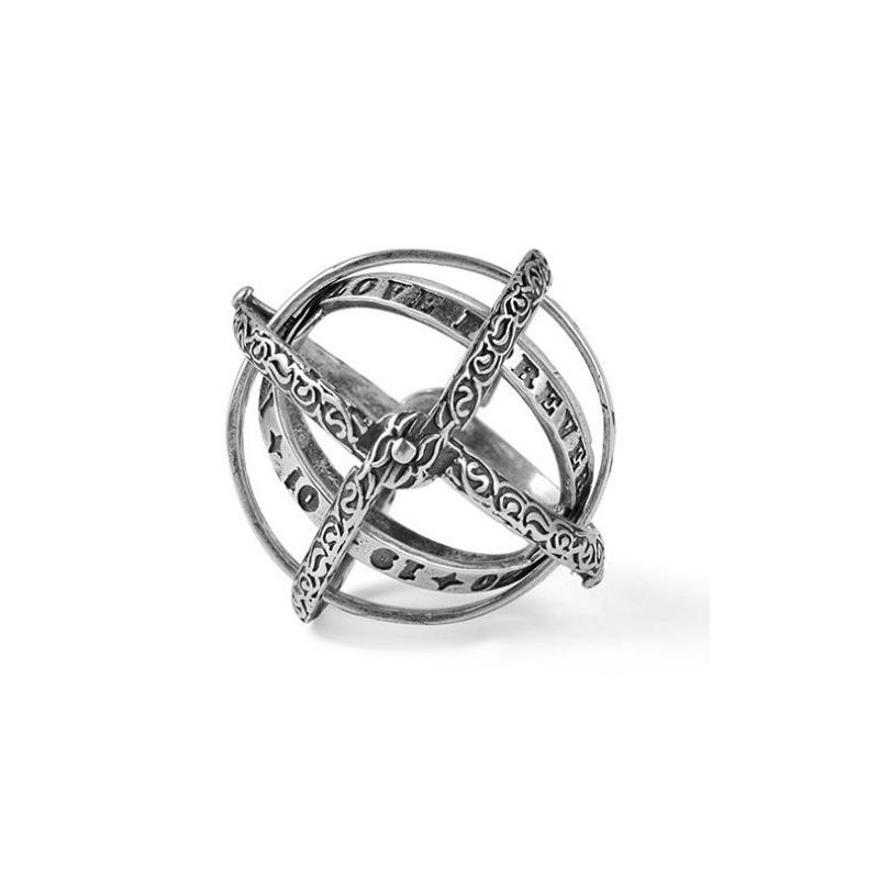Silvery US 7 Transformable Astronomical Sphere Ring - Alloy - 2-in-1 Ring and view 7