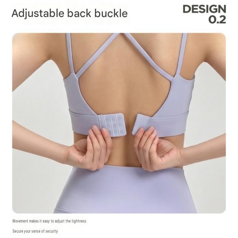 Outdoor sports combination-Blue XL Size thin shoulder straps Sports Bra with view 5