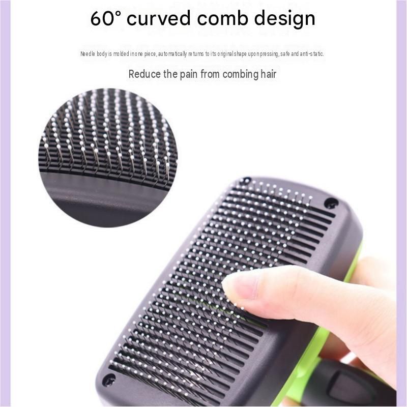 3 Pack Purple 17*10cm Self-Cleaning Pet Slicker Brush with 60 Degree Curved view 5