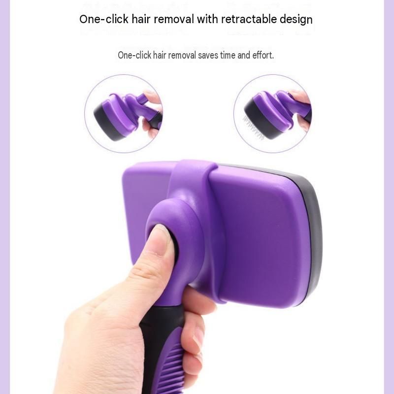 3 Pack Yellow 17*10cm Self-Cleaning Pet Slicker Brush with 60 Degree Curved view 4