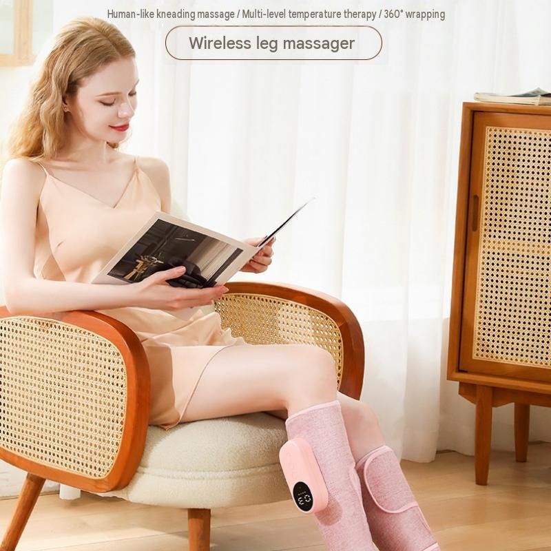 Grey （1 pair）Wireless Air Compression Leg Calf Massager with Heat view 2