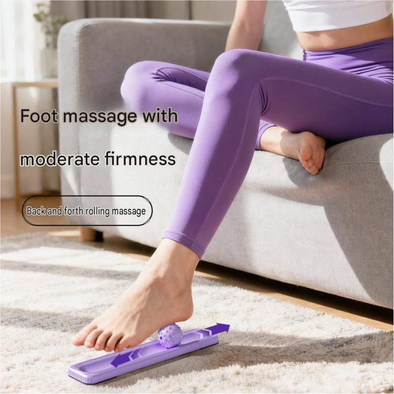 Purple Fascia Ball Foot Massager- 2 myofascial release balls and 1 non-slip base view 2