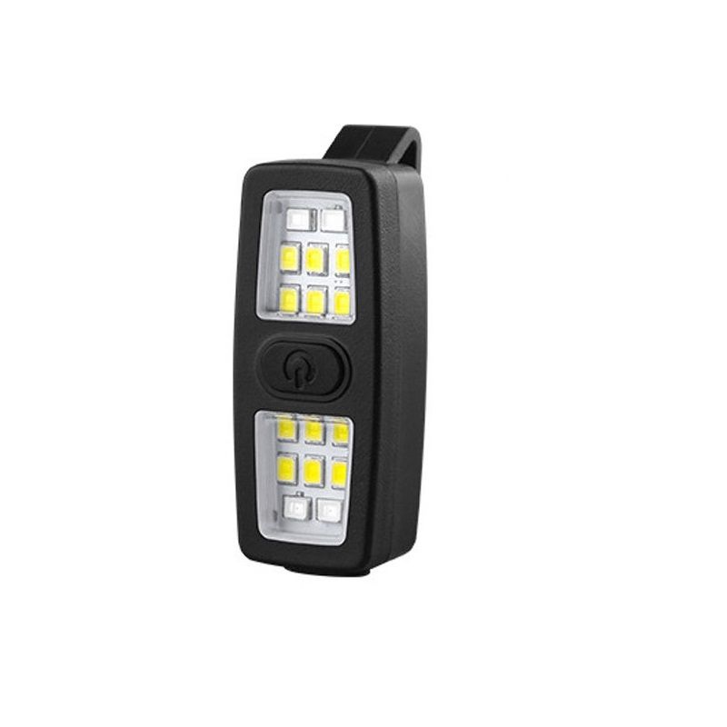2 Pack Black Mini Clip Light - ABS Portable LED Safety Light with 7 Modes