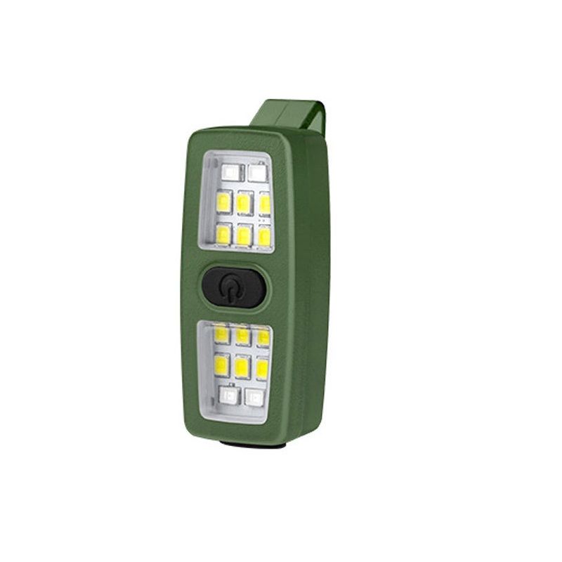2 Pack Green Mini Clip Light - ABS Portable LED Safety Light with 7 Modes