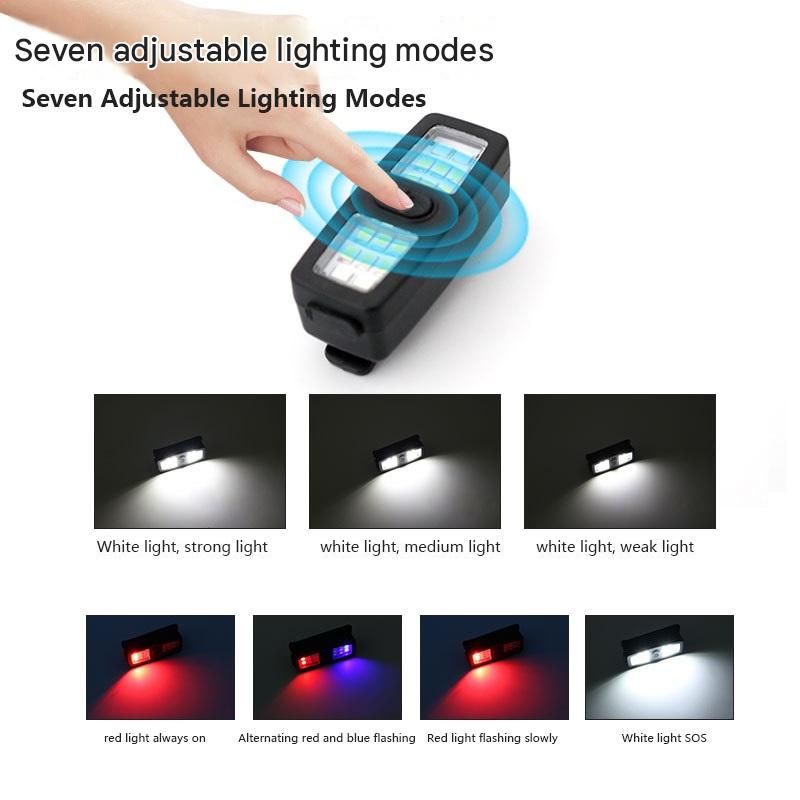 2 Pack Khaki Mini Clip Light - ABS Portable LED Safety Light with 7 Modes view 3