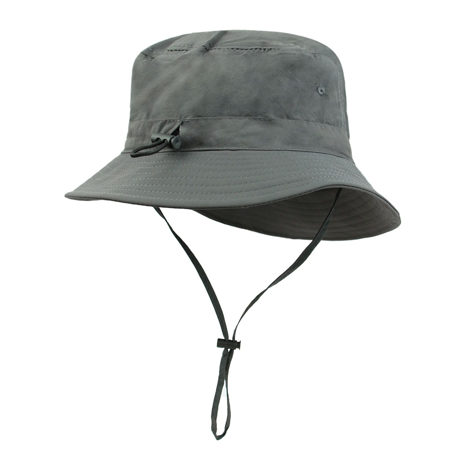 Grey Outdoor UPF Sun Protection Bucket Hat - Lightweight Quick-Dry Polyester