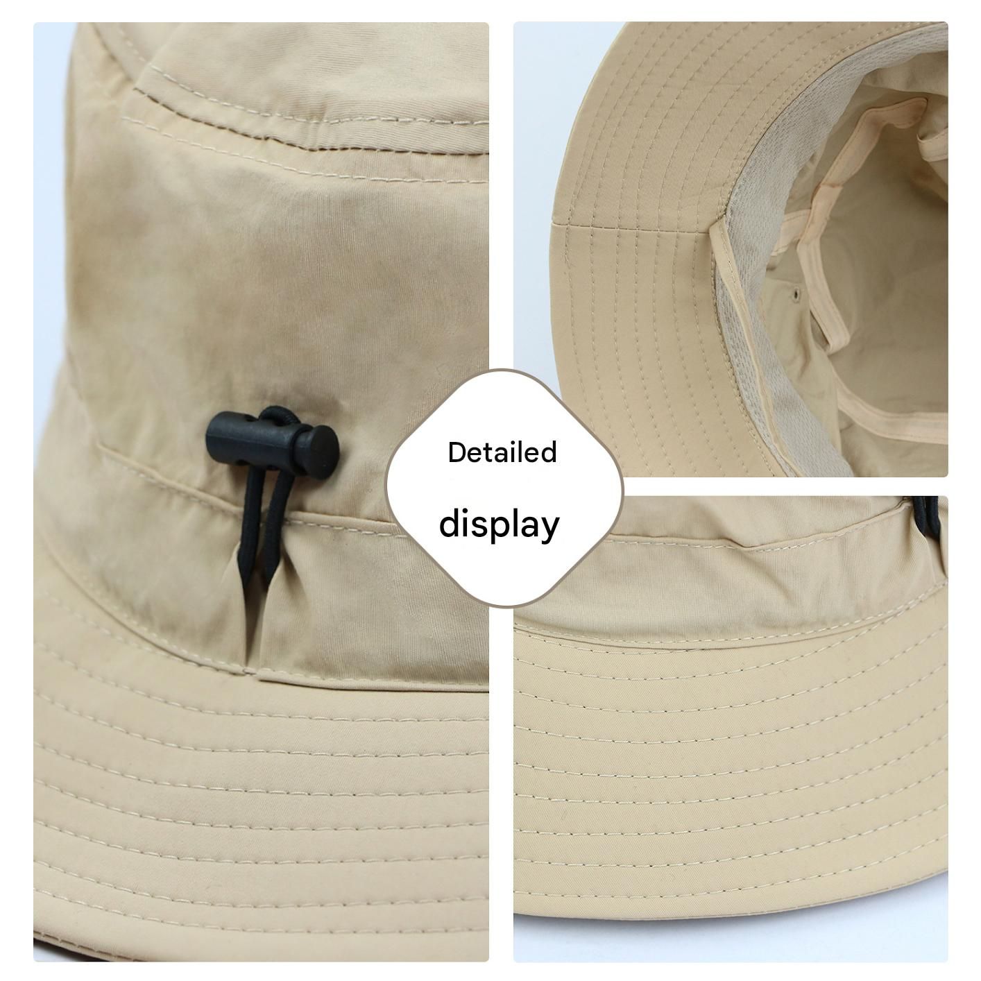 Grey Outdoor UPF Sun Protection Bucket Hat - Lightweight Quick-Dry Polyester view 3