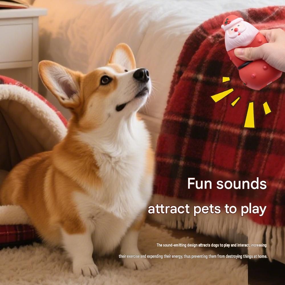 Dog Christmas Squeaky Toys（Santa） – Festive Designs view 3