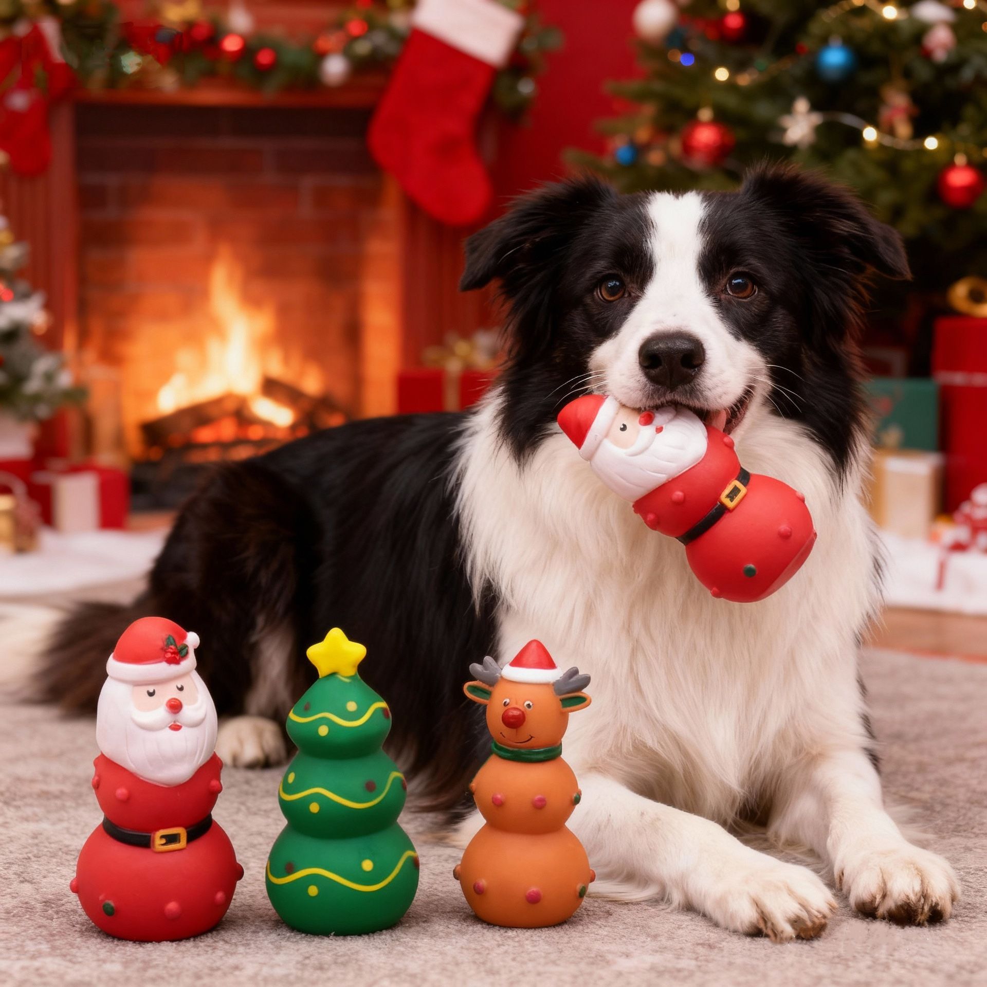 Dog Christmas Squeaky Toys（Santa） – Festive Designs view 7