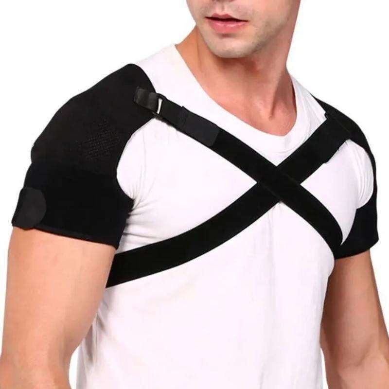Black Small Size Double Shoulder Support Brace - Adjustable Posture Corrector view 5
