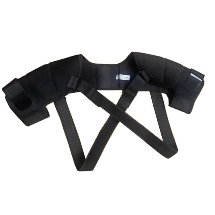 Black Large size Double Shoulder Support Brace - Adjustable Posture Corrector
