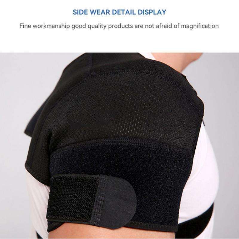 Black Large size Double Shoulder Support Brace - Adjustable Posture Corrector view 3