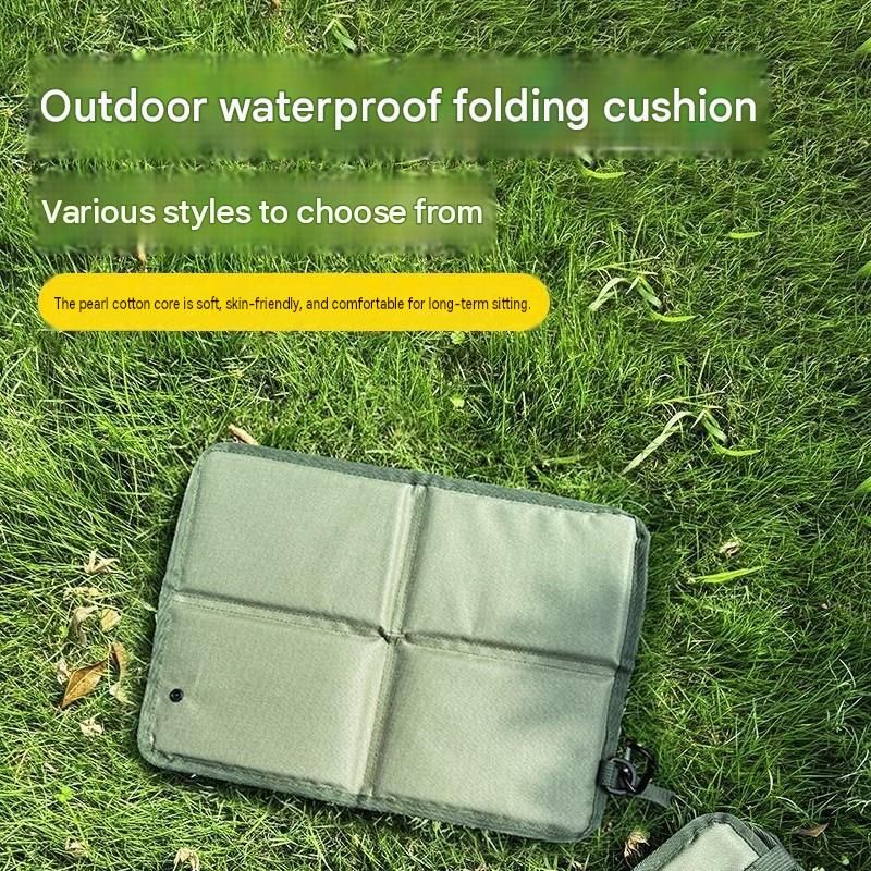 2 Pack Black Portable Foldable Outdoor Seat Cushion - Waterproof Oxford Cloth view 2