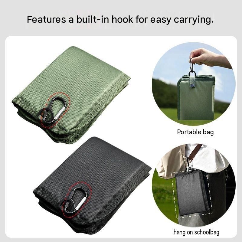 2 Pack Black Portable Foldable Outdoor Seat Cushion - Waterproof Oxford Cloth view 3
