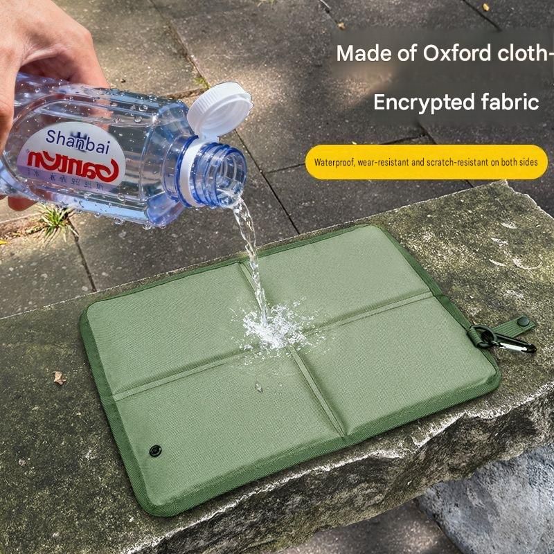 2 Pack Black Portable Foldable Outdoor Seat Cushion - Waterproof Oxford Cloth view 4