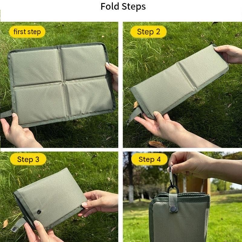 2 Pack Black Portable Foldable Outdoor Seat Cushion - Waterproof Oxford Cloth view 6