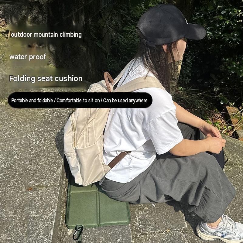 2 Pack Black Portable Foldable Outdoor Seat Cushion - Waterproof Oxford Cloth view 8